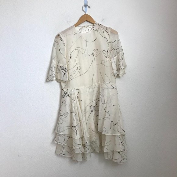 H&M Dresses & Skirts - H&M abstract drawing sheer open back mini dress